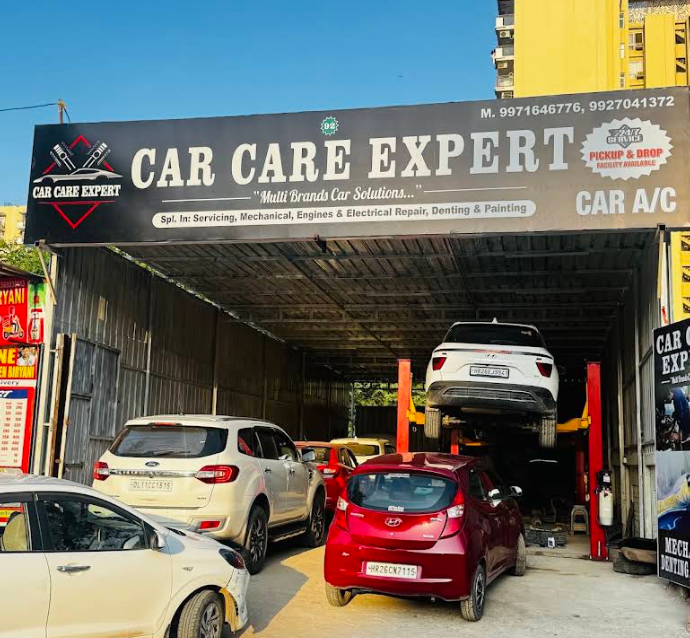Cars in workshop